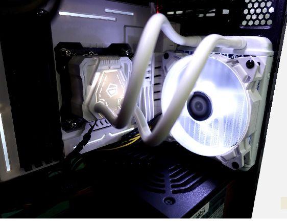  일체형 수냉 ID-COOLING ICEKIMO 120W  CPU 저소음 쿨러 120mm 라지에이터 수냉시스템 스노우 화이트 수냉식컴퓨터 부품