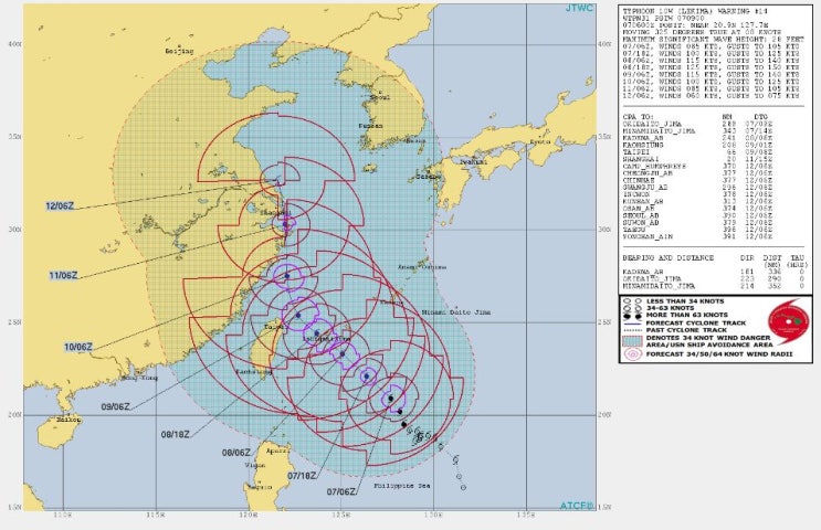  8호 태풍 소멸, 9호 태풍 '레끼마' 북상中, 레끼마의 예상경로로 보는 서해 및 한반도 상륙 가능성?! (10호태풍 크로사 예의주시)