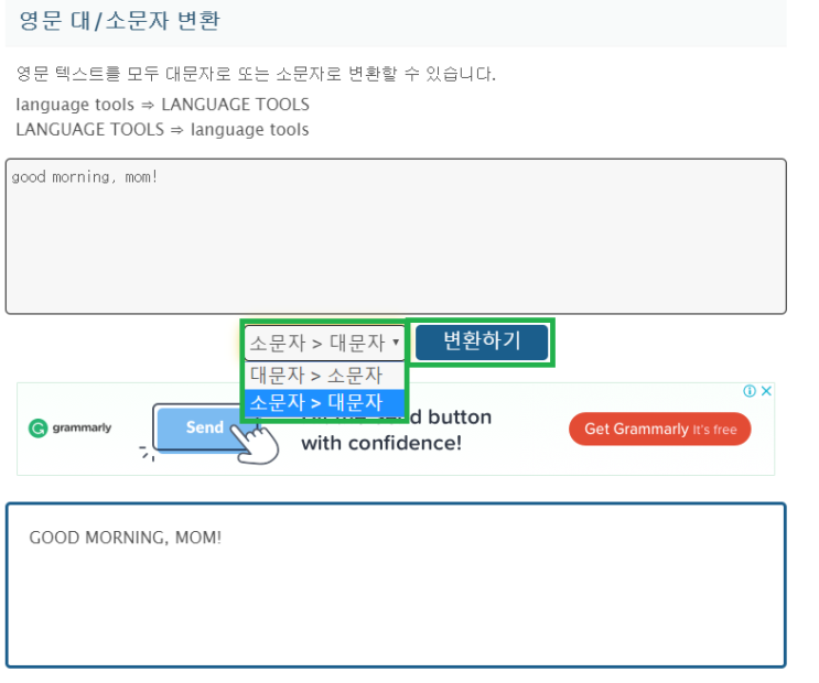  대문자를 소문자로 변환 해주는 사이트