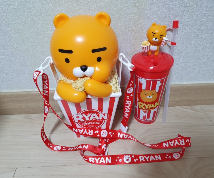  롯데시네마 카카오프렌즈 콤보 라이언 팝콘통 