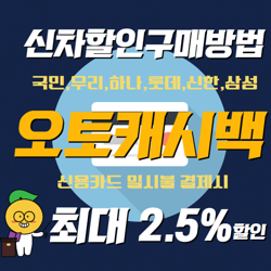  [81] 자동차 신용카드 일시불 구매 시 차량 가격의 1.6%~2.5% 현금 할인