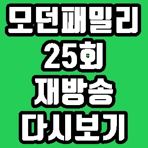 모던패밀리 곽진영 종말이 25회 재방송 편성표 다시보기 방송시간