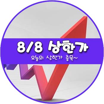오늘의 상한가 및 테마주 8월 8일 _ 한국화장품제조 나노메딕스 솔트웍스 오늘의 상한가 및 테마주 8월 8일 _ 한국화장품제조 나노메딕스 솔트웍스