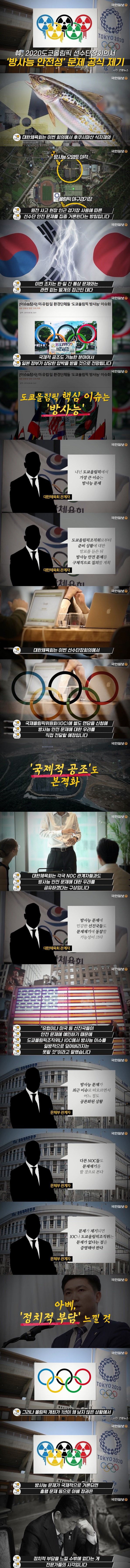  도쿄올림픽 방사능 안전성 문제 공식 제기