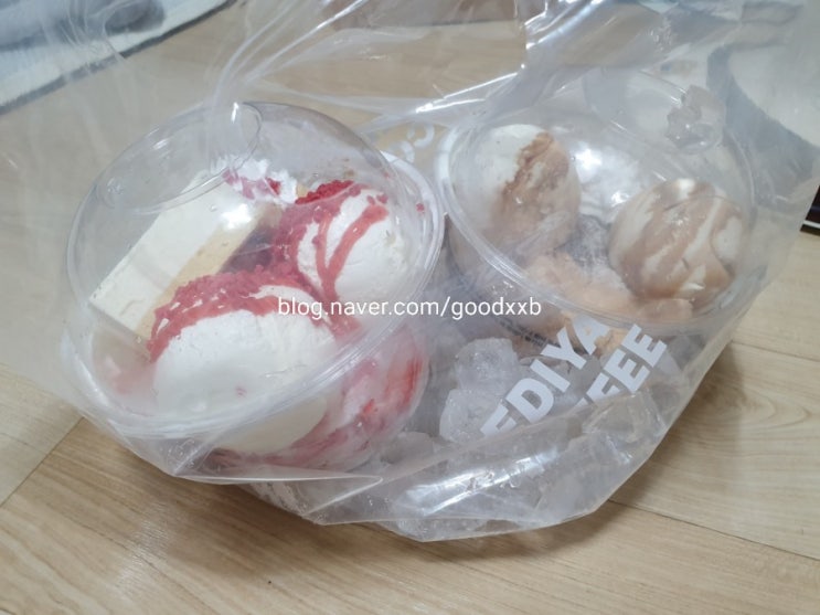  [안산배달리뷰]이디야 딸기 커피빙수