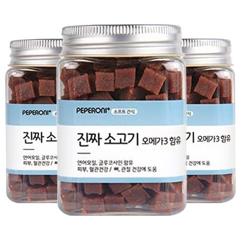  페페로니 오메가3 애견용 져키, 소고기, 3개입