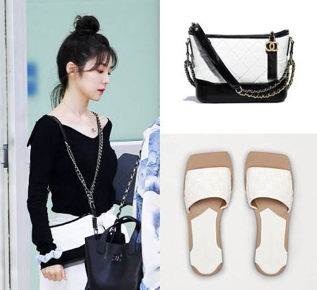  레드벨벳 아이린 공항패션은 샤넬백 & 보테가 베네타 샌들