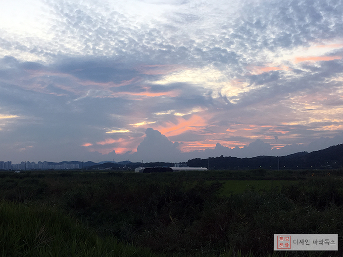 조깅 코스 변경 노을 풍경