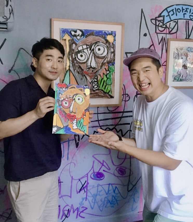  영화 기생충 "다송이 그림" /  스키조프레니아존 "후니훈 작품" 작가 만난후기!