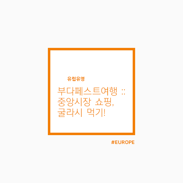  동유럽여행 :: 부다페스트 중앙시장 쇼핑, 헝가리 전통음식 굴라시 먹어보기