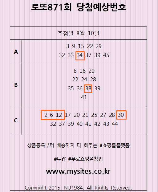  로또871회 당첨번호 복기 및 로또872회당첨예상번호는?