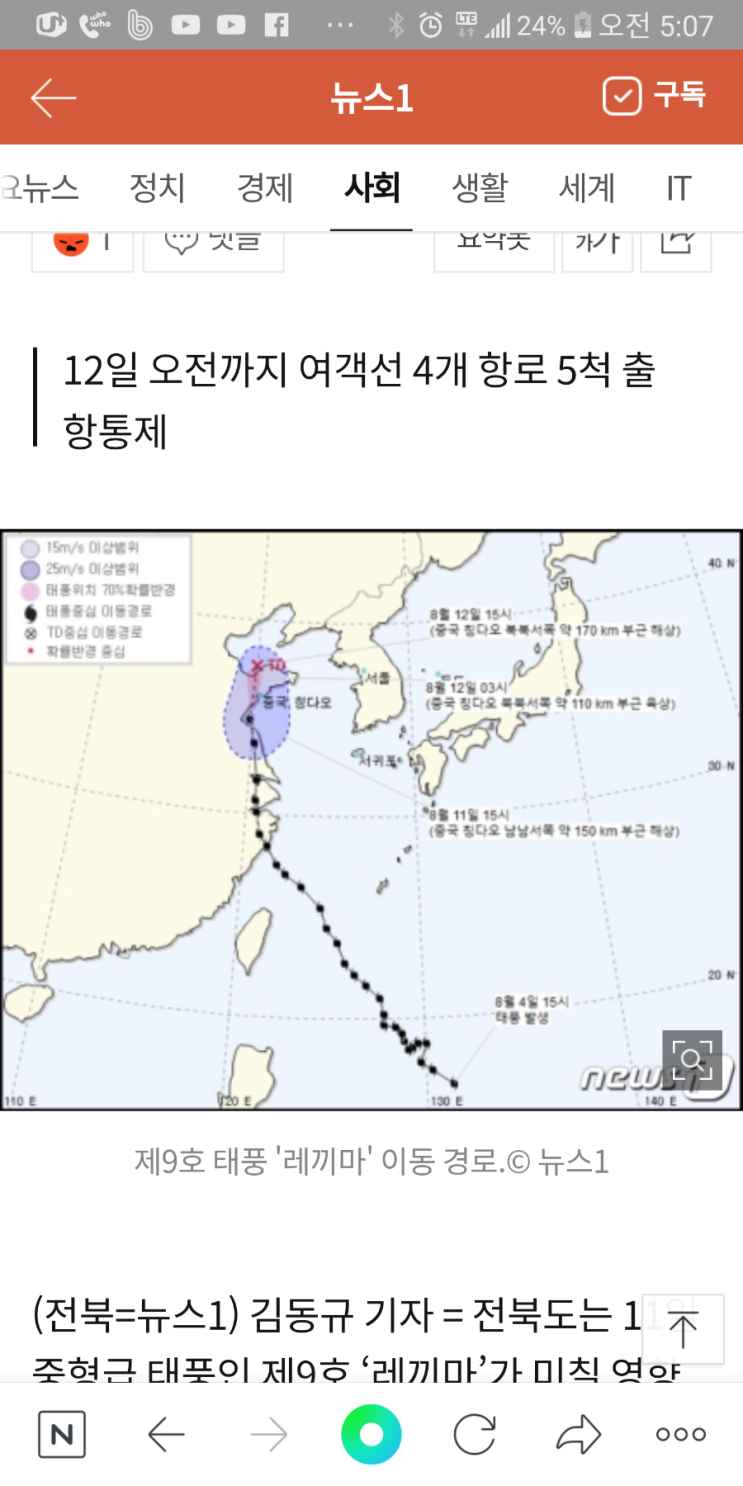  태풍과 송이버섯의 생산량