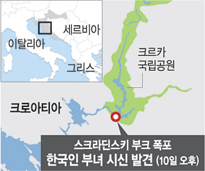  크로아티아 국립공원 폭포부근서 한국인부녀 시신발견
