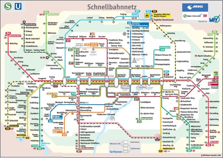 독일 뮌헨 지하철 노선도 가격 대중교통 이동하기