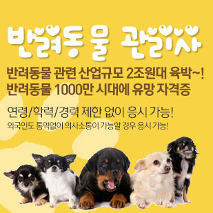  반려 동물 관리사 유망 자격증 *반려 동물 관련 산업규모 2조원대 육박 ~! 1000만 시대