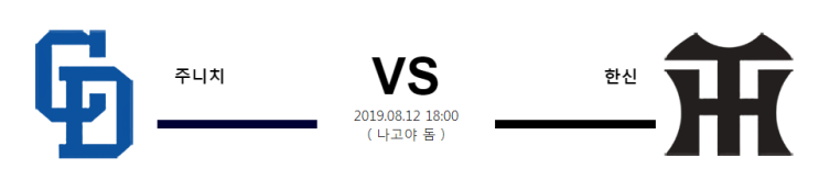  [NPB]   8월12일  18시   주니치vs한신  주 니치  한신