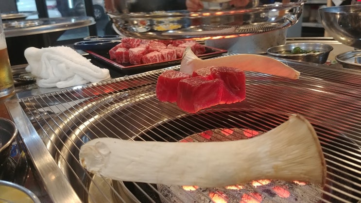  신방동 먹자골목 블랙앵거스 : 깍뚝연탄구이 방문기