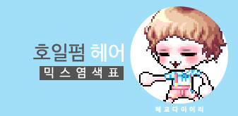  [KMS 캐시] 메이플스토리 호일펌 헤어 믹스염색표 / 믹염표