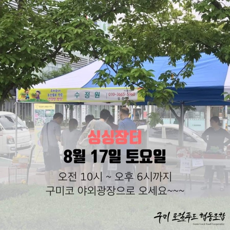  싱싱장터 8월17일 토요일 개장