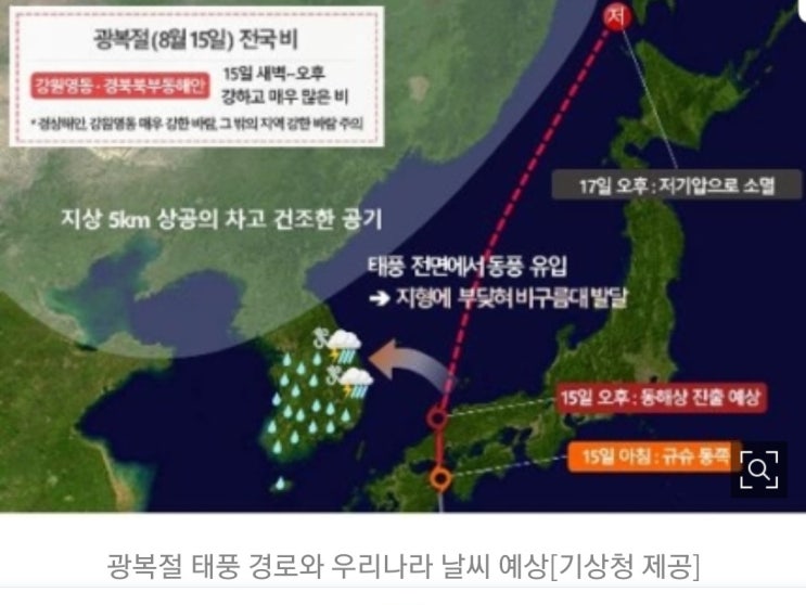  태풍 크로사 경로 잦은 비 와 높은 온도 8월 말까지 35도 무더위 예상