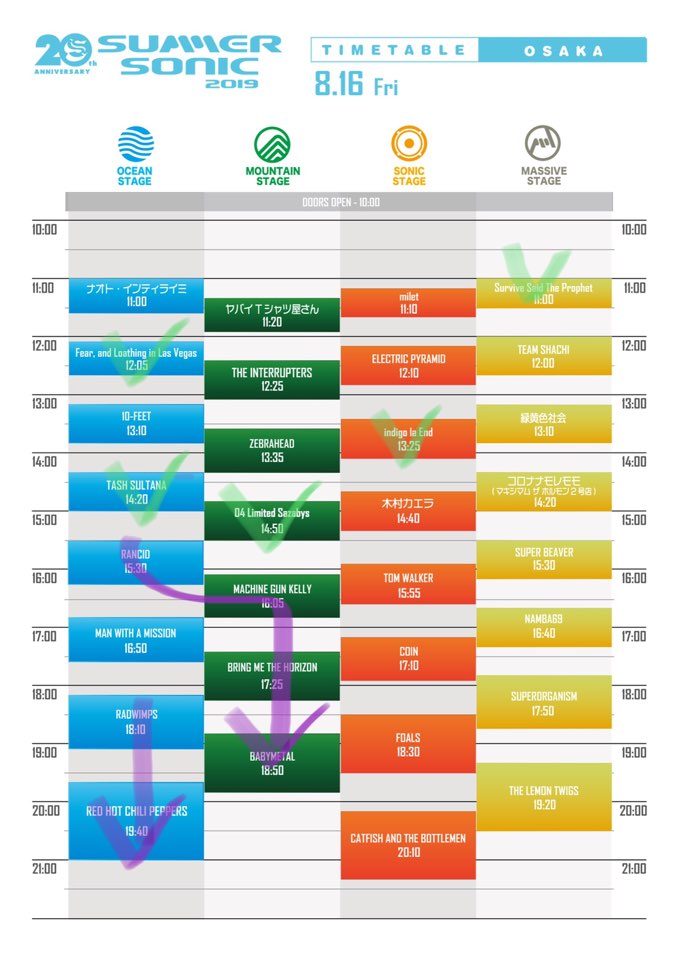  SUMMER SONIC 2019 준비하기 2