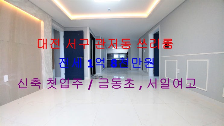  (대전 서구 관저동) 금동초, 서일여고 인근에 있는 신축 첫입주 ! 정말 귀한 아파트구조 쓰리룸 주인세대 전세 매물입니다 ^^