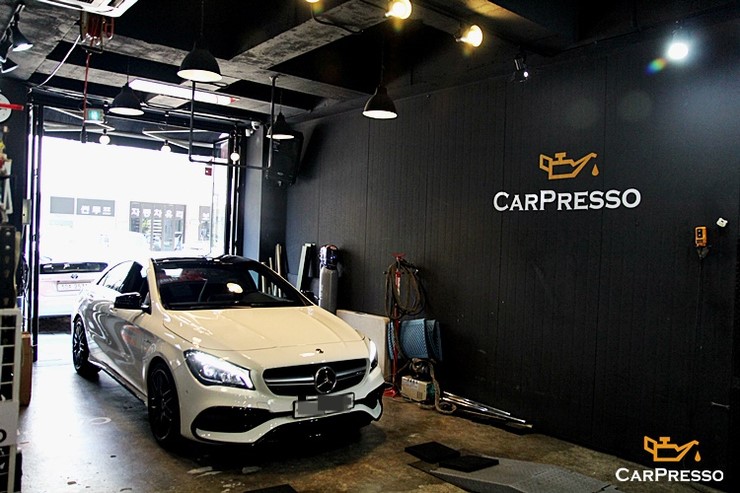  벤츠 CLA 45AMG  길들이기 엔진오일 교환은 광명 코스트코 이케아 엔진오일 교환점 카프레소에서!