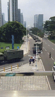 홍콩으로 대거 집결하는 중국 무장경찰 기동대(심천)
