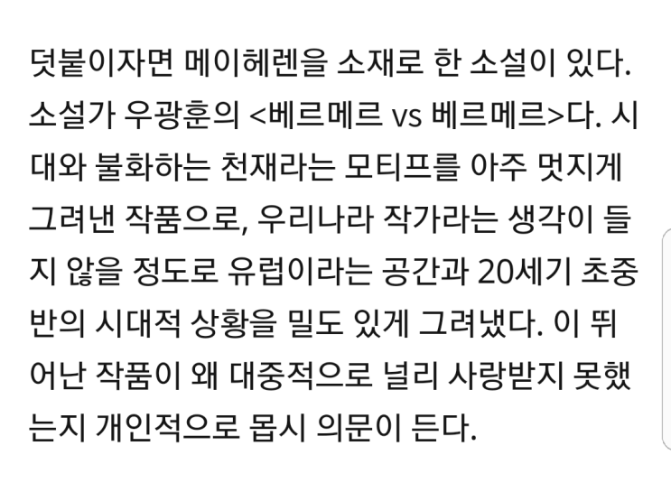  <베르메르 vs. 베르메르>에 관한 촌평