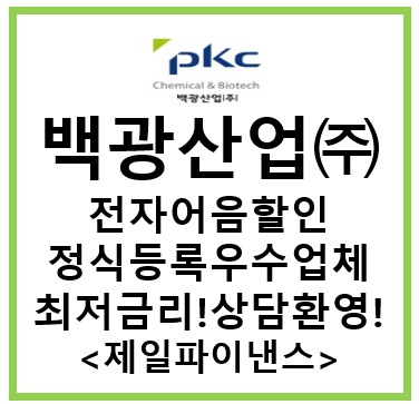  (어음할인업체)백광산업 전자어음할인