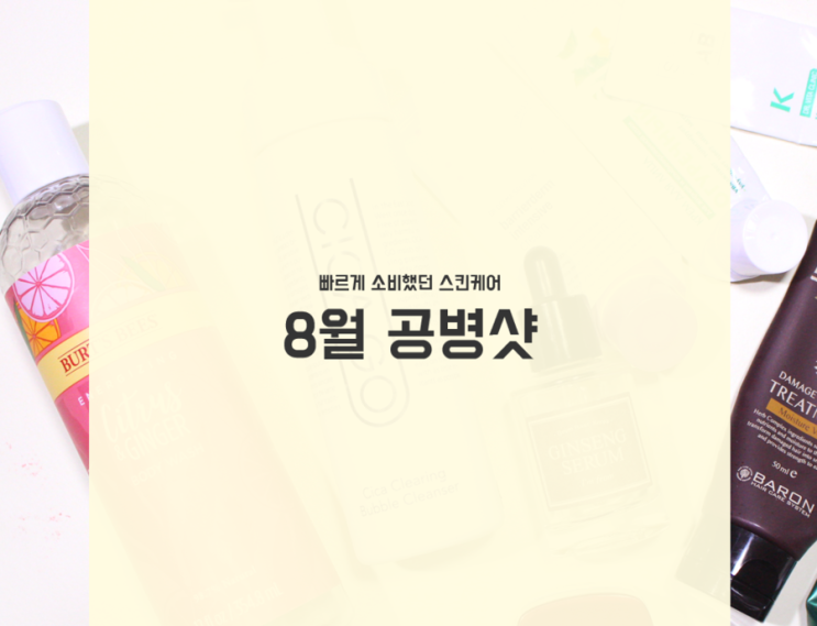  8월 공병샷 : 빠르게 소비했던 스킨케어 (+ 오늘뷰티)