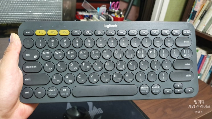  가성비 블루투스 키보드 로지텍 k380 실사용 후기, 펑션(function)키 고정 해제 방법