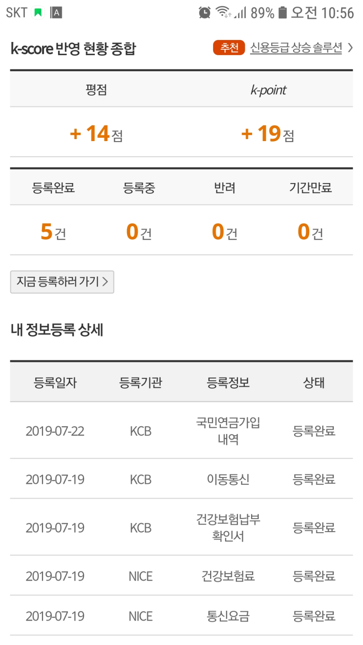  신용등급 올리는법 후기 - 나이스, 올크레딧 비금융정보 등록