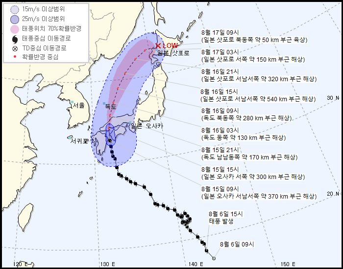  10호 태풍 크로사, 일본 상륙