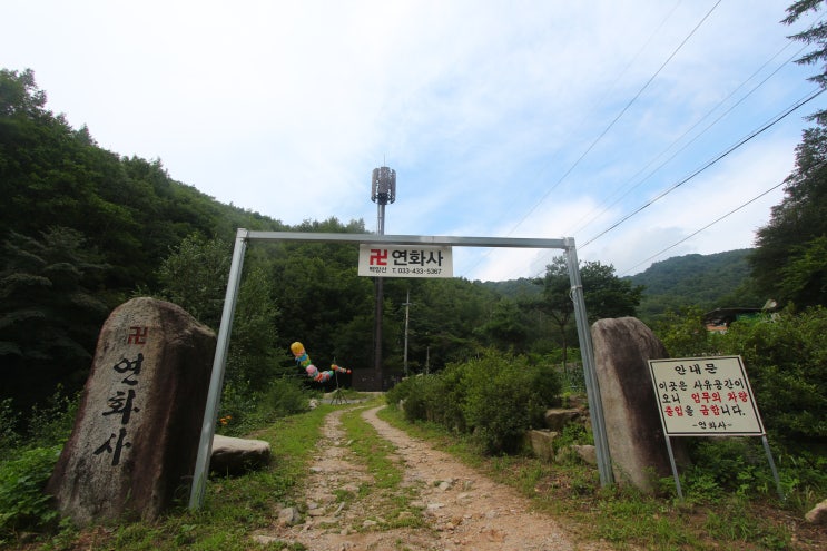  홍천 백암산 가령폭포 가는 길.