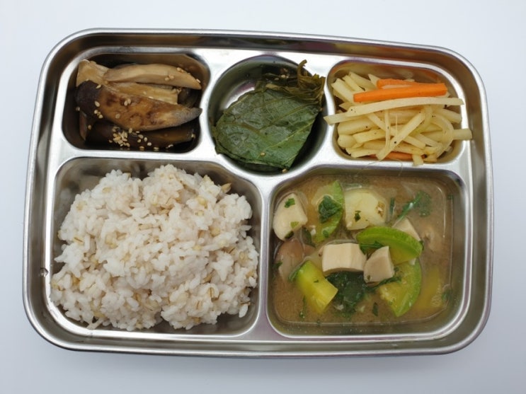  2019년7월25일 우리아이식단 야채된장찌개. 감자볶음. 깻잎찜. 가지볶음