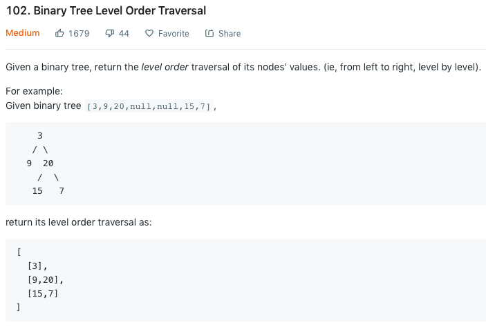 102. Binary Tree Level Order Traversal (java)