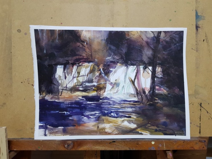  (Richard Schmid 모작)분위기 있는 어두운 폭포