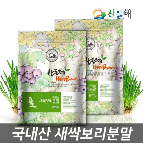 산들해 국산 어린순 새싹보리 분말가루 새싹보리100%, 500g