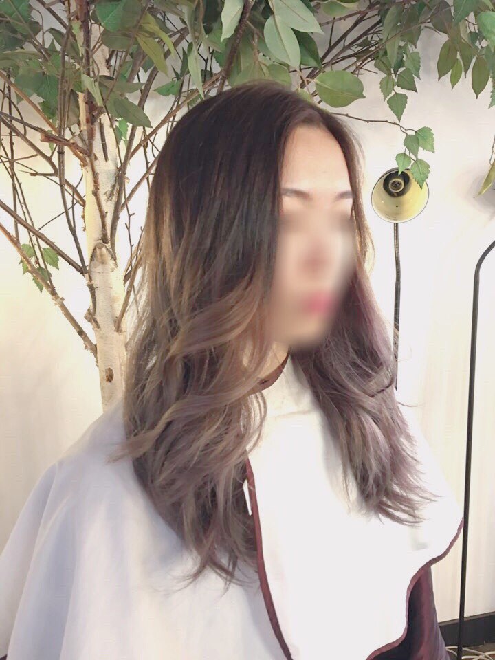  홍대미용실 까헤어 옴브레 애쉬바이올렛브라운 컬러  hongdae hair salon ash purple brown hair