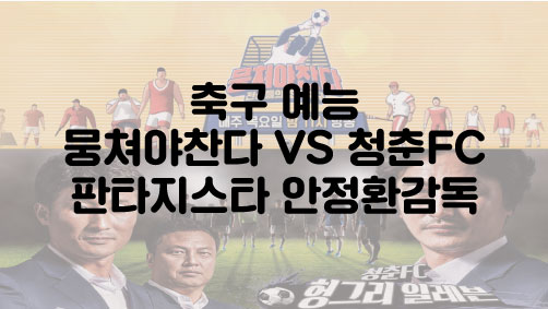  오랜만에 보는 안정환의 축구예능 뭉쳐야찬다(feat.청춘FC 생각네요)