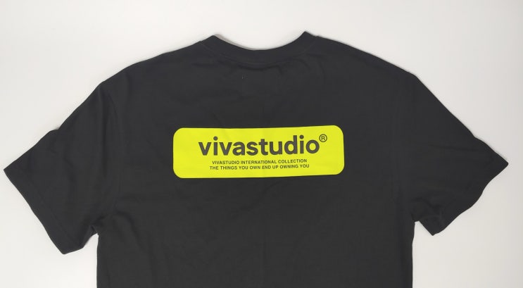 남자 반팔 티셔츠 비바스튜디오 네온 박스로고 (vivastudio Neon Box Logo Short Sleeve is Black) 구매 후기