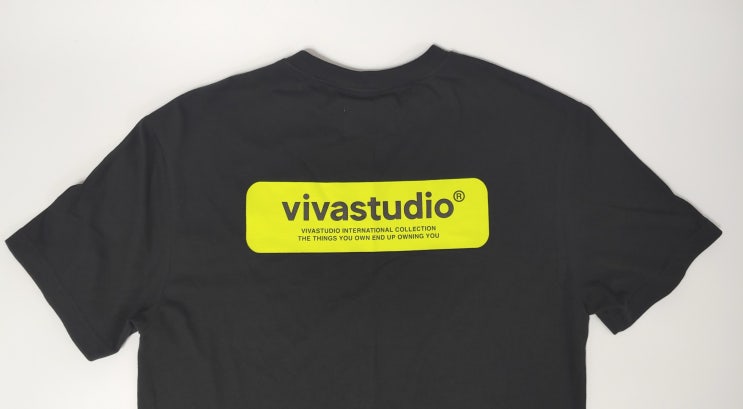  남자 반팔 티셔츠 비바스튜디오 네온 박스로고 (vivastudio Neon Box Logo Short Sleeve is Black) 구매 후기