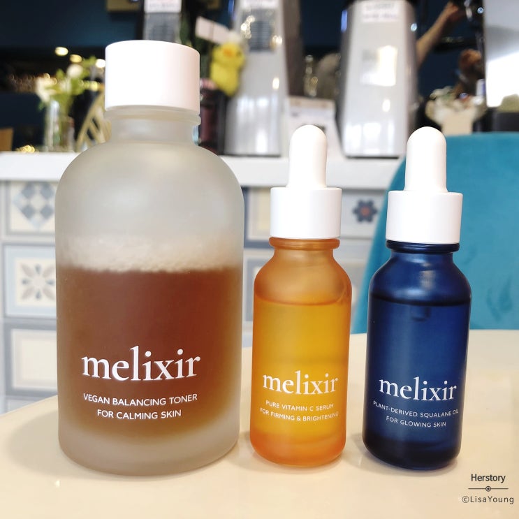  멜릭서 Melixir: 비건 코스메틱 브랜드 스타터 세트 (카밍 토너, 비타민C 세럼, 스쿠알란 오일) / 브랜드 컨셉에 속은 대형 호구 여기 있습니다..