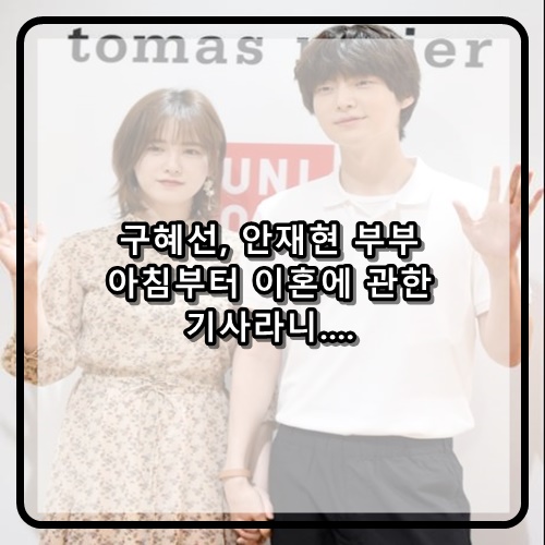  구혜선 안재현 불화 권태기로 인해 이혼원해.. 구혜선은 가정을 지키고 싶다고..