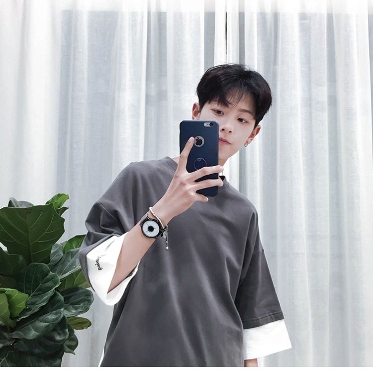  [남성 반팔 티셔츠][모노포스][15,800원] 모노포스 남성용 스마일 레이어드 티셔츠 TS364