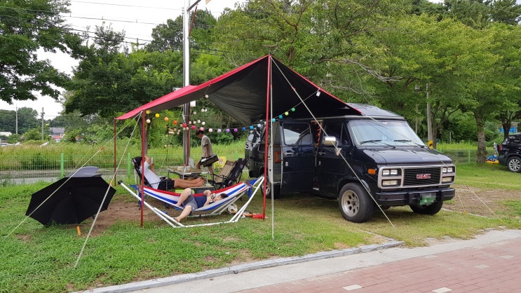  무창포오토캠핑장 스타크래프트밴 차박 캠핑 후기예요