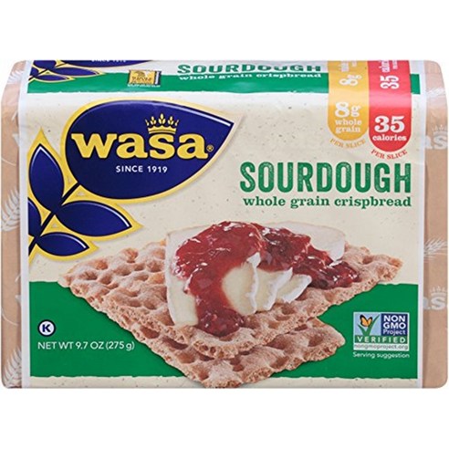  Wasa Flatbread 사워 도우 크리스프 브레드, 1개, 275g/와사플랫브레드