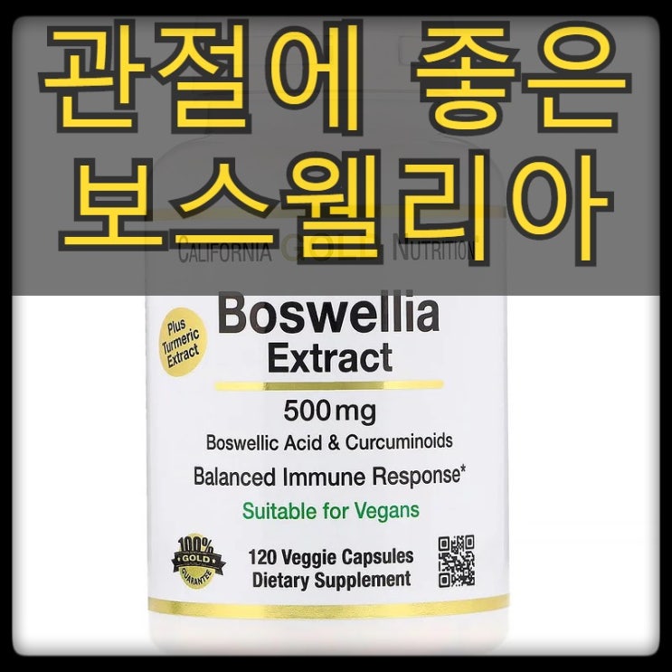 [캘리포니아골드뉴트리션] 보스웰리아 with 커큐민 (보스웰리아파는곳), 500 mg, 120 베지 캡슐