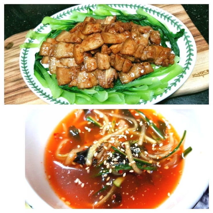  오이냉국 만들기(ft.동파육)